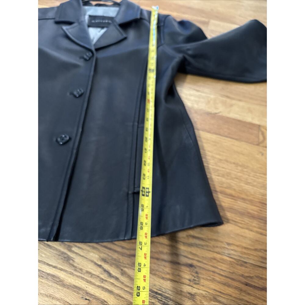 VTG Gallery Womens 100% Genuine Leather Jacket Sz M 90s Minimalist Mob Wife - Picture 5 of 7